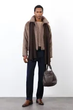 Antioch Açık Kahve Yumuşak Dokulu Erkek Mont