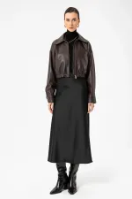 Veste en similicuir Antioch Coffee Crop pour femme