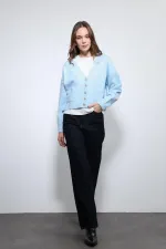 Antioch Mavi Yün Karışımlı Hırka