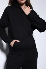 Antioch Black Hooded Basic Women's Sweatshirt