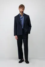 Veste blazer homme Antioch bleu marine clair, coupe décontractée, croisée