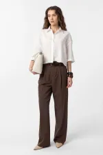 Antioch Beyaz Crop Dokulu Kadın Gömlek