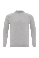 Pull en maille pour homme Antioch Grey Melange à col roulé semi-roulé