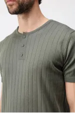 T-shirt en maille texturée kaki Antioch pour homme