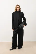 Antioch Siyah Dik Yaka Kadın Blazer Ceket