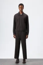 Antioch Açık Kahve Çizgili Mevsimlik Erkek Mont