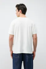 T-shirt homme Antioch Ecru coupe classique en tissu technique modal