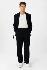 Antioch Koyu Lacivert Çift Pileli Baggy Fit Erkek Pantolon