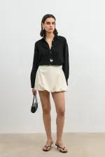 Chemise rayée Antioch Black 100 % lyocell pour femme avec mouchoir