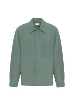 Chemise décontractée pour homme Antioch Green en lin mélangé