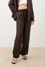 Antioch Kahve Ayarlanabilir Paça Dökümlü Kadın Pantolon