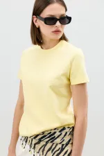 Antioch Sarı Basic Kadın T-Shirt