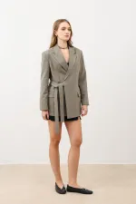 Blazer ceinturé kaki Antioch pour femme