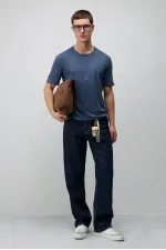 Antioch Indigo Button-Down Collar Men's T-Shirt