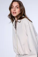 Veste bomber zippée Antioch Stone pour femme