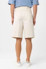 Bermuda plissé taille haute décontracté Antioch Stone pour homme