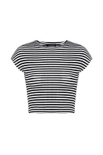 T-shirt rayé court noir Antioch pour femme