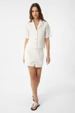 Antioch Ekru Gömlek Şort Kadın Takım