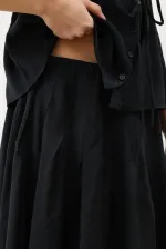 Jupe drapée noire Antioch pour femme