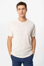 T-shirt homme Antioch Ecru Basic à col rond