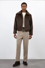 Antioch Kahve Yumuşak Dokulu Erkek Mont