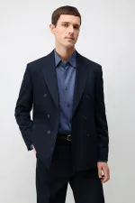Veste blazer homme Antioch bleu marine à double boutonnage et coupe décontractée
