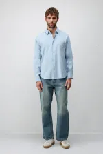 Antioch Bebe Blue Modal Blend Textured Boys' Shirt