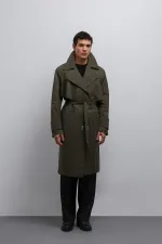 Trench-coat Antioch Khaki coupe décontractée pour homme
