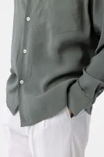 Antioch Haki Modal Kumaş Relax Fit Erkek Gömlek