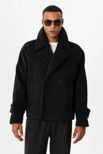 Veste courte à double boutonnage Antioch noire pour homme