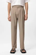 Pantalon ample taille haute beige foncé Antioch pour homme