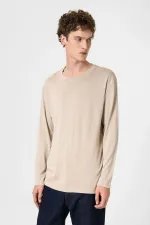 Antioch Beige Relaxed Fit Basic Men's T-Shirt