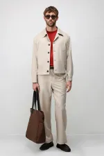 Veste de printemps pour homme Antioch beige coupe décontractée
