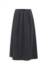 Antioch Gri Pilili Kadın Midi Etek