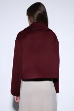 Antioch Bordo Kruvaze Kadın Kısa Kaban