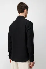Antioch Siyah Crinkled Relax Fit Erkek Gömlek