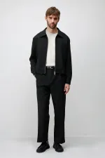 Veste Antioch noire à fermeture éclair et coupe décontractée pour homme