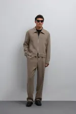 Veste de saison Antioch beige à fermeture éclair pour homme