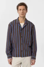 Antioch Coffee Relax Fit Striped Men's Shirt