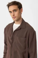 Chemise homme Antioch Coffee Relax Fit en tissu modal
