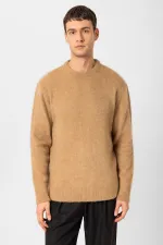 Antioch Açık Kahve Yün Görünümlü Erkek Kazak