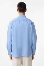 Antioch Mavi Modal Kumaş Relax Fit Erkek Gömlek
