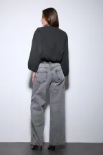 Veste courte Antioch anthracite pour femme avec taille élastique