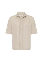 Chemise homme décontractée en lin mélangé Antioch Stone