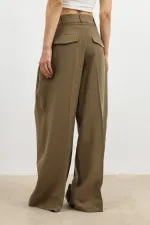 Pantalon large pour femme Antioch en mélange de lyocell kaki