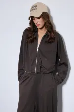 Antioch Kahve Volümlü Ceket Ve Paça Lastikli Eşofman Takım