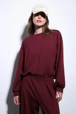 Antioch Bordo Geniş Paça Relaxed Kadın Takım