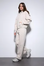 Antioch Taş Kapüşonlu Sweatshirt Kadın Eşofman Takım