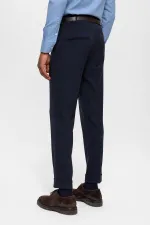 Antioch Lacivert Kemerli Double Paça Pantolon