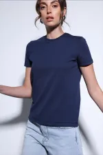 T-shirt basique Antioch Navy pour femmes